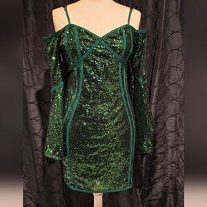 WOW Couture Green Sequin Mini Dress